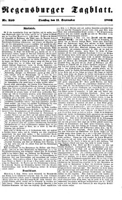 Regensburger Tagblatt Dienstag 11. September 1866