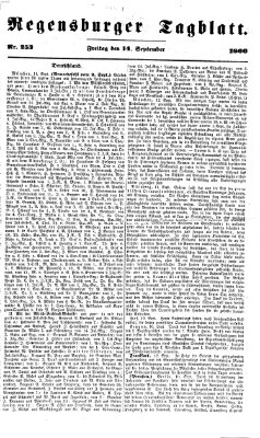 Regensburger Tagblatt Freitag 14. September 1866