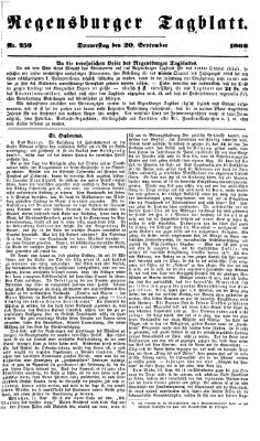 Regensburger Tagblatt Donnerstag 20. September 1866