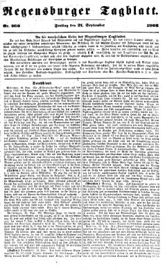 Regensburger Tagblatt Freitag 21. September 1866