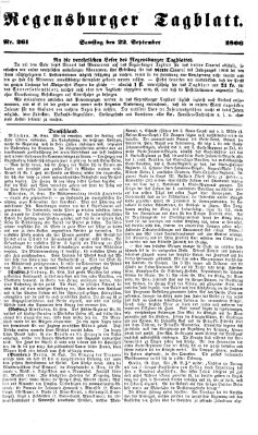 Regensburger Tagblatt Samstag 22. September 1866