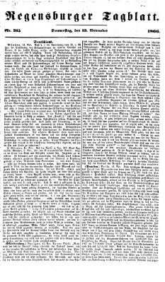 Regensburger Tagblatt Donnerstag 15. November 1866