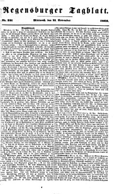 Regensburger Tagblatt Mittwoch 21. November 1866