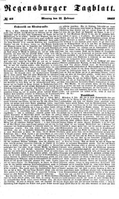 Regensburger Tagblatt Montag 11. Februar 1867