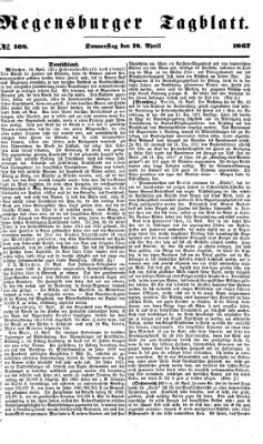 Regensburger Tagblatt Donnerstag 18. April 1867