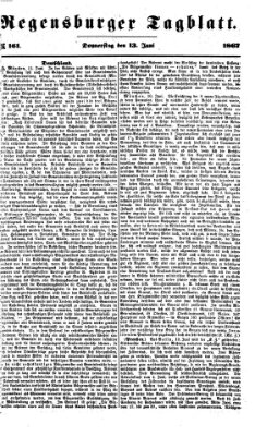 Regensburger Tagblatt Donnerstag 13. Juni 1867