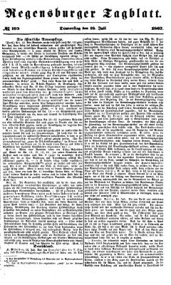 Regensburger Tagblatt Donnerstag 18. Juli 1867