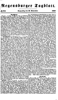 Regensburger Tagblatt Donnerstag 12. September 1867