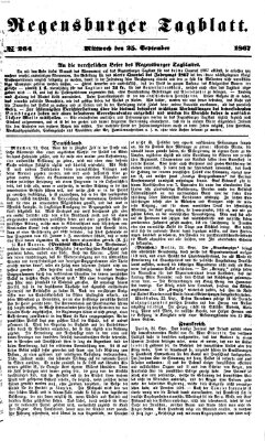 Regensburger Tagblatt Mittwoch 25. September 1867