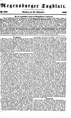 Regensburger Tagblatt Samstag 28. September 1867