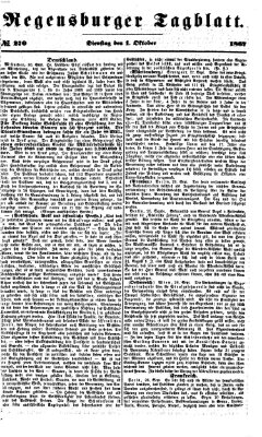 Regensburger Tagblatt Dienstag 1. Oktober 1867