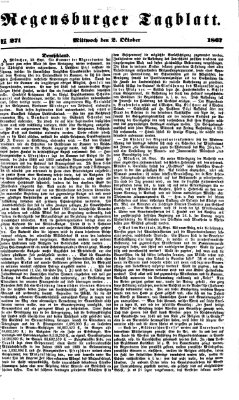 Regensburger Tagblatt Mittwoch 2. Oktober 1867