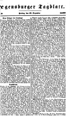 Regensburger Tagblatt Freitag 13. Dezember 1867