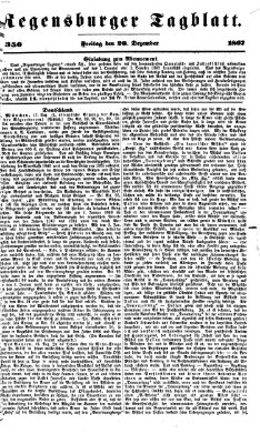 Regensburger Tagblatt Freitag 20. Dezember 1867