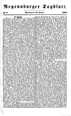 Regensburger Tagblatt Sonntag 12. Januar 1868