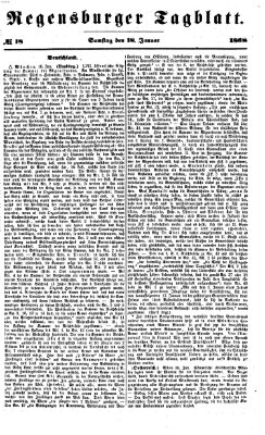 Regensburger Tagblatt Samstag 18. Januar 1868