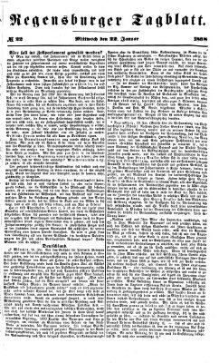 Regensburger Tagblatt Mittwoch 22. Januar 1868