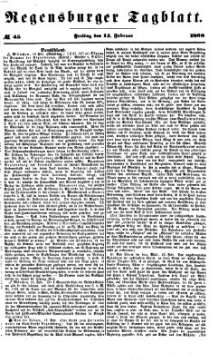 Regensburger Tagblatt Freitag 14. Februar 1868