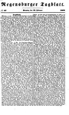 Regensburger Tagblatt Sonntag 16. Februar 1868