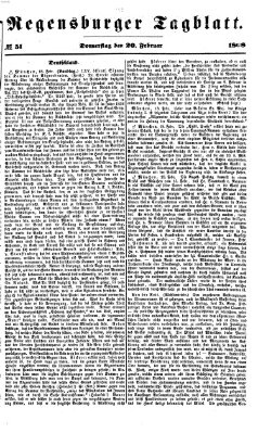 Regensburger Tagblatt Donnerstag 20. Februar 1868