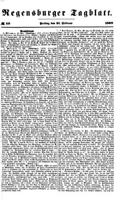 Regensburger Tagblatt Freitag 21. Februar 1868