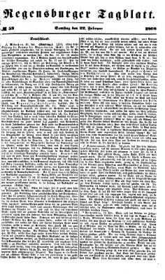 Regensburger Tagblatt Samstag 22. Februar 1868