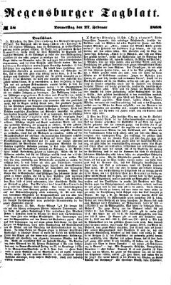 Regensburger Tagblatt Donnerstag 27. Februar 1868