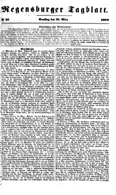 Regensburger Tagblatt Samstag 21. März 1868