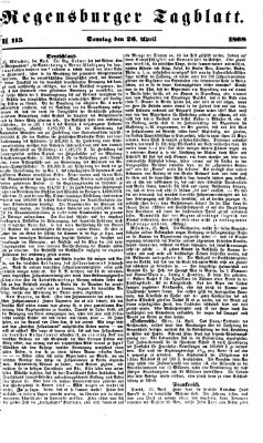 Regensburger Tagblatt Sonntag 26. April 1868