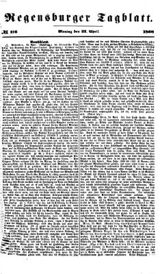 Regensburger Tagblatt Montag 27. April 1868