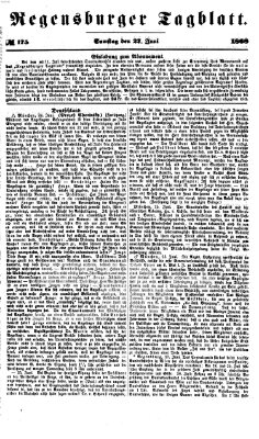 Regensburger Tagblatt Samstag 27. Juni 1868