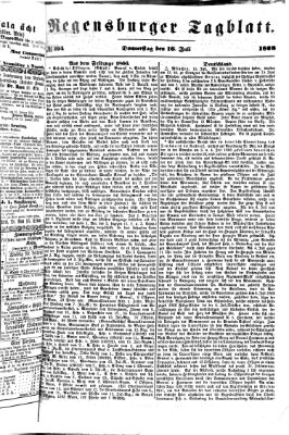 Regensburger Tagblatt Donnerstag 16. Juli 1868