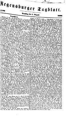 Regensburger Tagblatt Samstag 1. August 1868