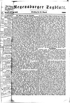 Regensburger Tagblatt Dienstag 11. August 1868