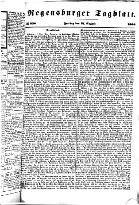 Regensburger Tagblatt Freitag 21. August 1868