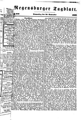 Regensburger Tagblatt Donnerstag 10. September 1868