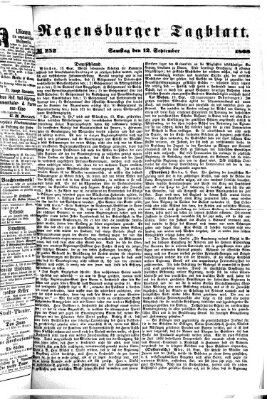 Regensburger Tagblatt Samstag 12. September 1868