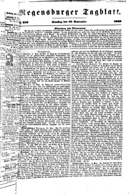 Regensburger Tagblatt Samstag 19. September 1868