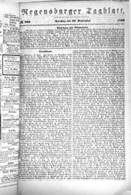 Regensburger Tagblatt Dienstag 22. September 1868