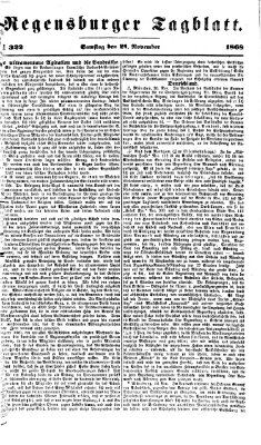 Regensburger Tagblatt Samstag 21. November 1868