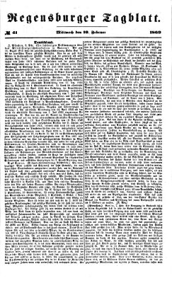 Regensburger Tagblatt Mittwoch 10. Februar 1869