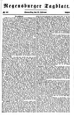 Regensburger Tagblatt Donnerstag 11. Februar 1869