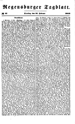 Regensburger Tagblatt Dienstag 16. Februar 1869