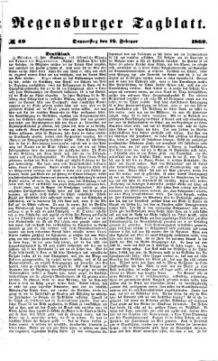 Regensburger Tagblatt Donnerstag 18. Februar 1869