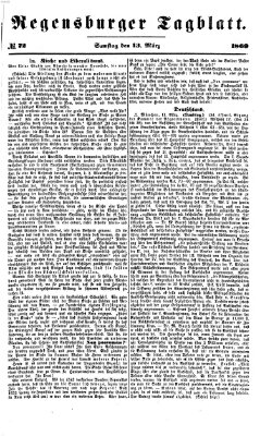 Regensburger Tagblatt Samstag 13. März 1869