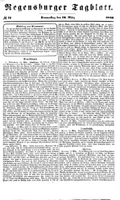 Regensburger Tagblatt Donnerstag 18. März 1869