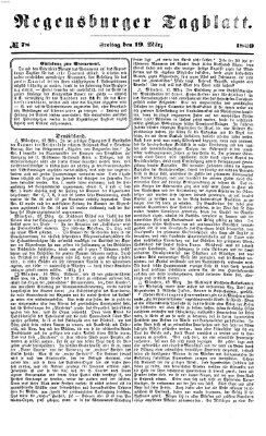 Regensburger Tagblatt Freitag 19. März 1869