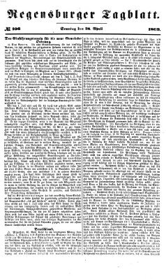 Regensburger Tagblatt Sonntag 18. April 1869