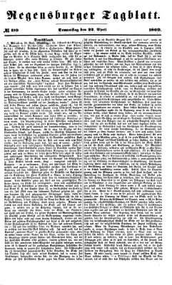 Regensburger Tagblatt Donnerstag 22. April 1869