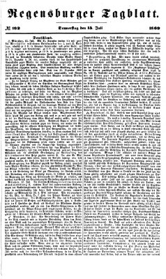 Regensburger Tagblatt Donnerstag 15. Juli 1869